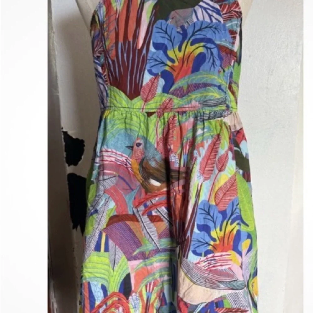 Anthropologie the art of Orange Sigal Tropical print Dress - Picture 5 of 14